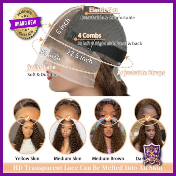 13x6 Lace Front Wig Human Hair Deep Wave 200 Density Pre Plucked